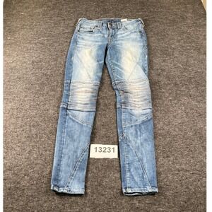 True Religion Halle Jeans Womens 28 Blue Excellent Moto Super Skinny Stretch